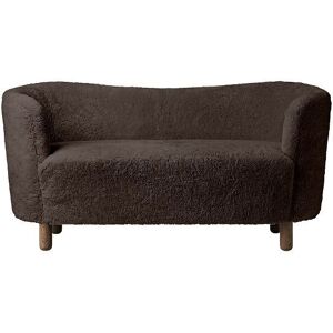 Audo Copenhagen Mingle Sofa L: 154 cm - Sheepskin Espresso/Smoked Oak