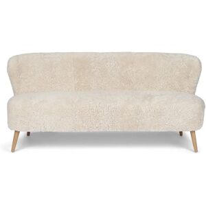 Natures Collection Emanuel Lounge 2 Seater Sofa in New Zealand Sheepskin B: 165 cm - Pearl/Oak