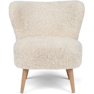 Natures Collection Emily Lounge Chair in New Zealand Sheepskin B: 60 - Pearl/Oak