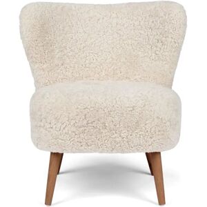 Natures Collection Emily Lounge Chair in New Zealand Sheepskin B: 60 - Pearl/Walnut