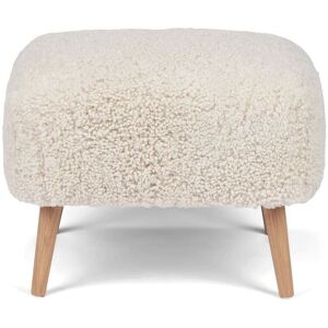 Natures Collection Emily Lounge Foot Rest Stool in New Zealand Sheepskin H: 40 cm - Pearl/Oak