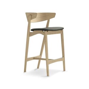 Sibast Furniture No 7 Bar Stool SH: 65 cm - White Oil Oak / Remix 133 Dark Grey