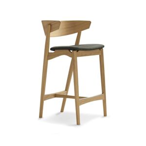 Sibast Furniture No 7 Bar Stool SH: 65 cm - White Pigmented Laquered Oak / Remix 133 Dark Grey