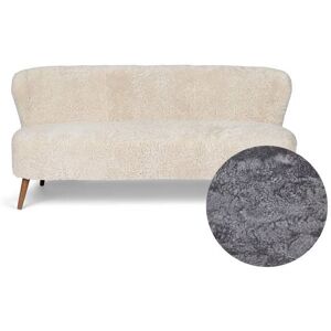 Natures Collection Emanuel Lounge 2 Seater Sofa in New Zealand Sheepskin B: 165 cm - Light Grey/Walnut