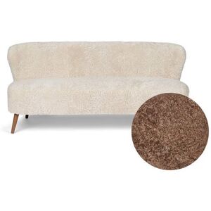 Natures Collection Emanuel Lounge 2 Seater Sofa in New Zealand Sheepskin B: 165 cm - Taupe/Walnut