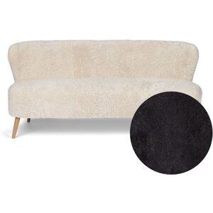 Natures Collection Emanuel Lounge 2 Seater Sofa in New Zealand Sheepskin B: 165 cm - Black/Oak