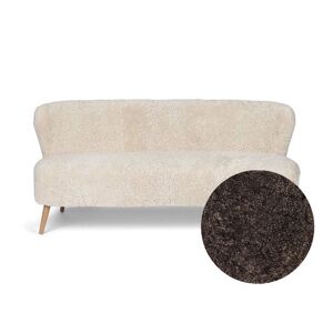 Natures Collection Emanuel Lounge 2 Seater Sofa in New Zealand Sheepskin B: 165 cm - Cappuccino/Oak