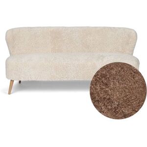 Natures Collection Emanuel Lounge 2 Seater Sofa in New Zealand Sheepskin B: 165 cm - Taupe/Oak