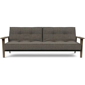 Innovation Living Splitback Frej Sofa Bed B: 232 cm - Smoked Oak/216 Flashtex Dark Grey