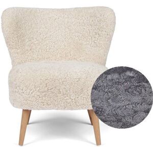 Natures Collection Emily Lounge Chair in New Zealand Sheepskin B: 60 - Light Grey/Oak