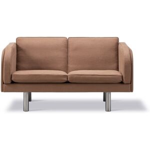 Fredericia JG Sofa 2 pers L: 142 cm - Rustfrit Stål - Børstet / Grand Linen 4803