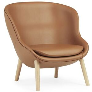 Normann Copenhagen Hyg Low Loungestol SH: 40 cm - Brandy Læder/Eg