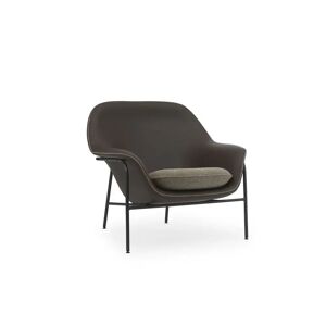 Normann Copenhagen Drape Lounge Chair Low Steel H: 85 cm - Ultra Leather Chocolate / Hallingdal 270