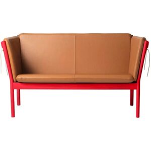 FDB Møbler J148 2 Pers. Sofa Erik Ole Jørgensen L: 150 cm - Eg Ruby Red/Cognac Læder