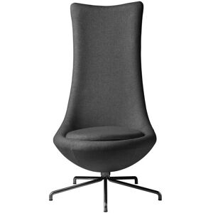 FDB Møbler L41 Bellamie Lounge Chair High Back Swivel H: 122 cm - Black/Dark Grey