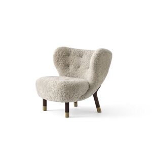 &Tradition Little Petra VB1 Lounge Chair Limited Edition SH: 40 cm - Oiled Walnut/Sheepskin Moonlight/Brass