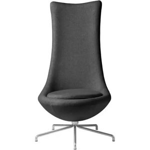 FDB Møbler L41 Bellamie Lounge Chair High Back Swivel H: 122 cm - Stål/Mørkegrå