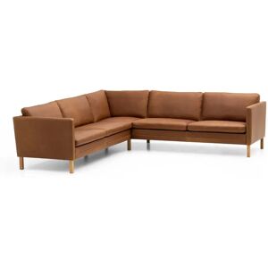 Mogens Hansen MH2614 Double Hjørnesofa 255x255 cm - Frej 15 Læder/Olieret Egetræ