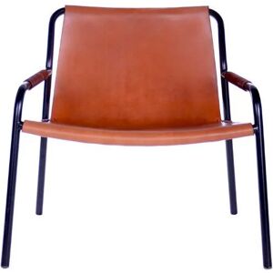 OxDenmarq OX Denmarq SEPTEMBER Chair Lænestol H: 70 cm - Black Powder Coated Steel/Cognac