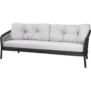 Cane-line Outdoor Ocean Large 3 pers. Sofa L: 202 cm Inkl. Hyndesæt - Dark Grey/White Grey