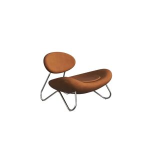 Woud Meadow Lounge Chair SH: 37 cm - Envy Leather Cognac/Chrome
