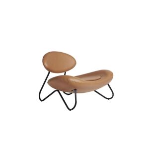 Woud Meadow Lounge Chair SH: 37 cm - Envy Leather Cognac/Black