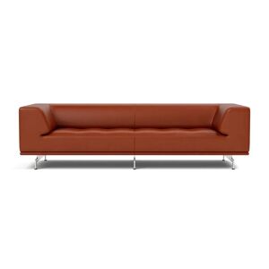 Fredericia 4511 Delphi 3 Pers. Sofa L: 240 cm - Læder Cera 905 Russet Brown/Børstet Aluminium