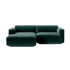&Tradition Develius 2 Pers. Sofa med lav arm og Venstrevendt Chaiselong L: 220 cm - Ritz 6726 Dark Green