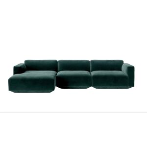 &Tradition Develius 3 Pers. Sofa med lav arm og Venstrevendt Chaiselong L: 309 cm - Ritz 6726 Dark Green