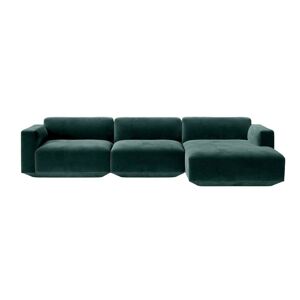 &Tradition Develius 3 Pers. Sofa med lav arm og Højrevendt Chaiselong L: 309 cm - Ritz 6726 Dark Green