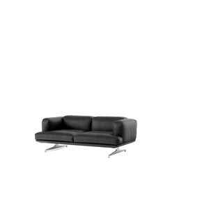 &Tradition Inland AV22 Sofa SH: 40 cm - Noble Black Leather/Polished Aluminium
