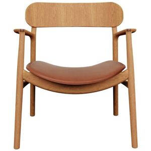 Bent Hansen Asger Loungestol M. Polstring H: 77,5 cm - Olieret Eg/ Zenso2 223 Cognac Læder