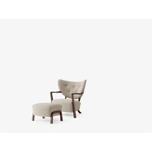 &Tradition Wulff ATD2 Lounge Chair inkl. Pouf SH: 41 cm - Oiled Wallnut / Karakorum 003