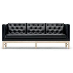 Fredericia Erik Jørgensen EJ 315-3 3 Pers. Sofa L: 210 cm - Sort Semianilin Læder/Sæbebehandlet Eg