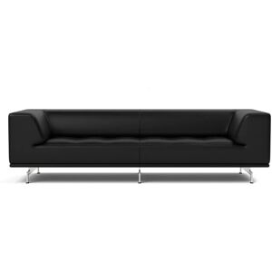 Fredericia 4511 Delphi 3 Pers. Sofa L: 240 cm - Læder Rio 01 Sort/Børstet Aluminium