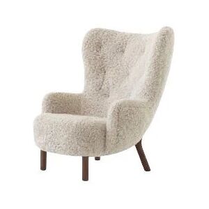 &Tradition Petra VB3 Lounge Chair SH: 40 cm - Oiled Walnut/Sheepskin Moonlight