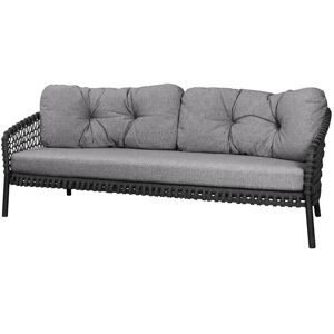 Cane-line Outdoor Ocean Large 3 pers. Sofa L: 202 cm Inkl. Hyndesæt - Dark Grey/Dark Grey