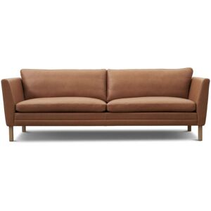 Mogens Hansen MH 2301 3-personers Sofa (2-delt) L 222 cm - Gefion Semianilin Læder/Cognac nr. 15/Sæbebehandlet Eg