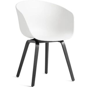 HAY AAC 22 About A Chair SH: 46 cm - Black Lacquered Oak Veneer/White