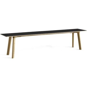 HAY CPH Deux 215 Bench 200x35x45 cm - Lacquered Solid Oak/Ink Black Laminate