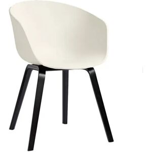 HAY AAC22 About a Chair Spisebordsstol SH: 46 cm - Black Lacquered Oak Veneer/Cream White OUTLET