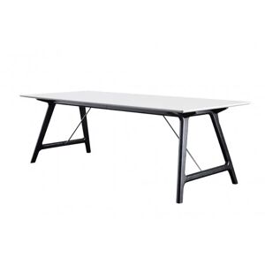 Andersen Furniture Spisebord T7 Med Udtræk 95x220x74 cm - Hvid Laminat/Sort Stel