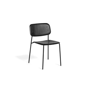 HAY Soft Edge 40 Chair w. Standard Gliders SH: 47,5 cm - Black/Black Powder Coated Steel