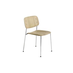 HAY Soft Edge 40 Chair w. Standard Gliders SH: 47,5 cm - Chromed Steel/Lacquered Oak