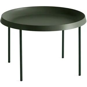 HAY Tulou Coffee table Ø: 55 cm - Dark Moss Green Steel / Matt Green Steel