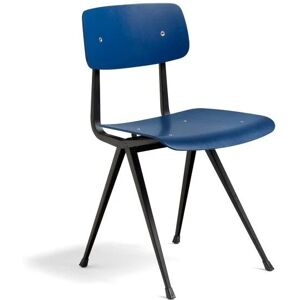 HAY Result Spisebordsstol SH: 46 cm - Black Powder Coated Steel/Dark Blue Lacquered