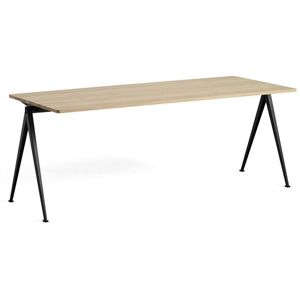 HAY Pyramide Table 01 140x75 cm - Black Powder Coated Steel/Matt Lacquered Oak