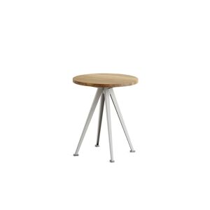 HAY Pyramid Coffee Table 51 Ø: 45 cm - Beige Steel/Oiled Oak
