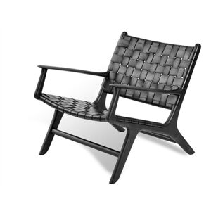 Encoded Lounge Chair A2 H: 73 cm - Sort Teak / Sort Læder UDSTILLINGSMODEL OUTLET OUTLET