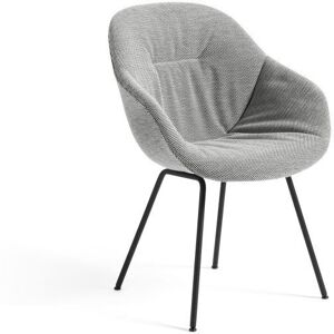 HAY AAC127 Soft About a Chair Spisebordsstol Polstret SH: 47,5 cm - Black Powder Coated Steel/Dot 1682 02Bianco Nero